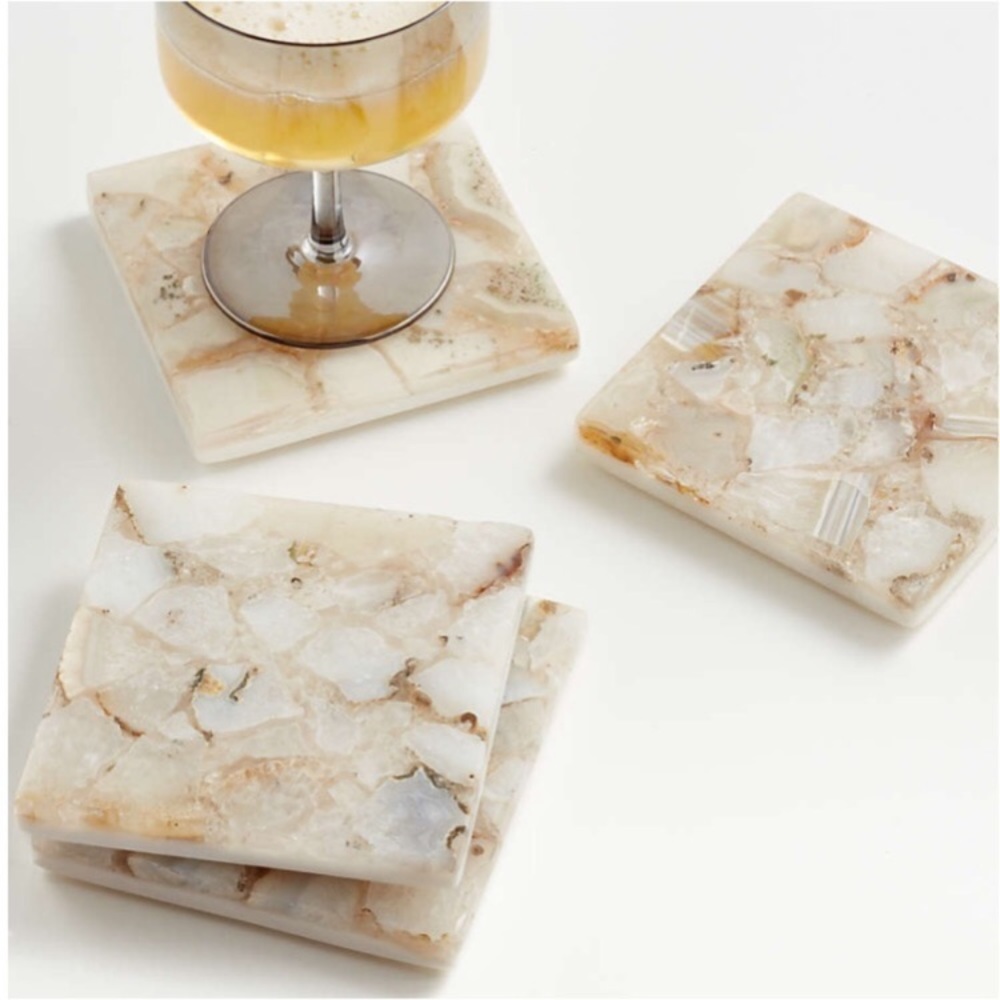 Crate&Barrel agate coasters set of 4. New